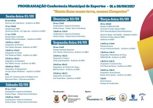 Conferência Municipal de Esportes de Santa Rosa - programação